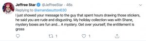 Jeffree Star Tweet 2019-12-05